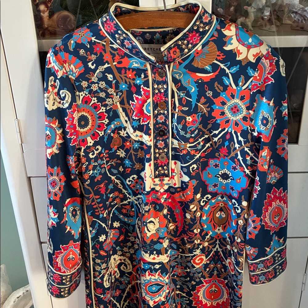 Gretchen Scott Designs Navy Multicolor Paisley Tunic Dress - Picture 2 of 8
